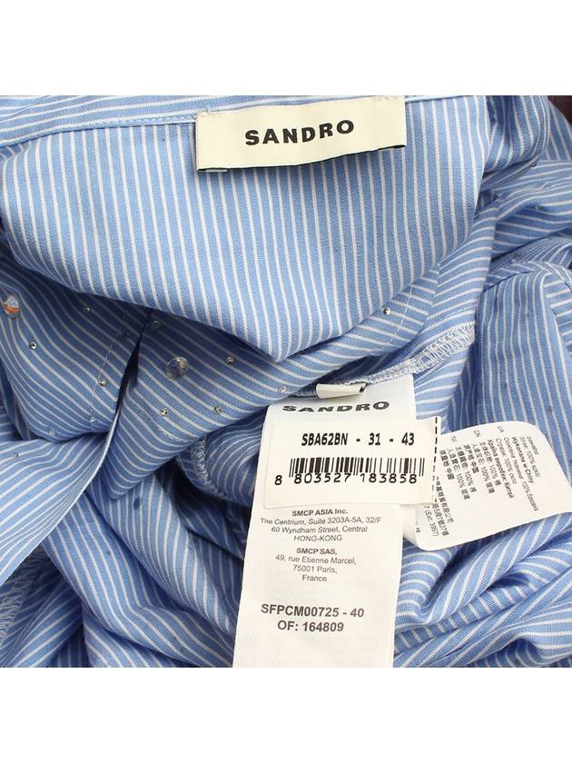 Blue Striped Strass Shirt 55 66 - SANDRO - BALAAN 3