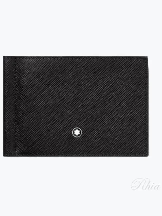 Men's Sartorial 6cc Money Clip Half Half Wallet Black - MONTBLANC - BALAAN 2