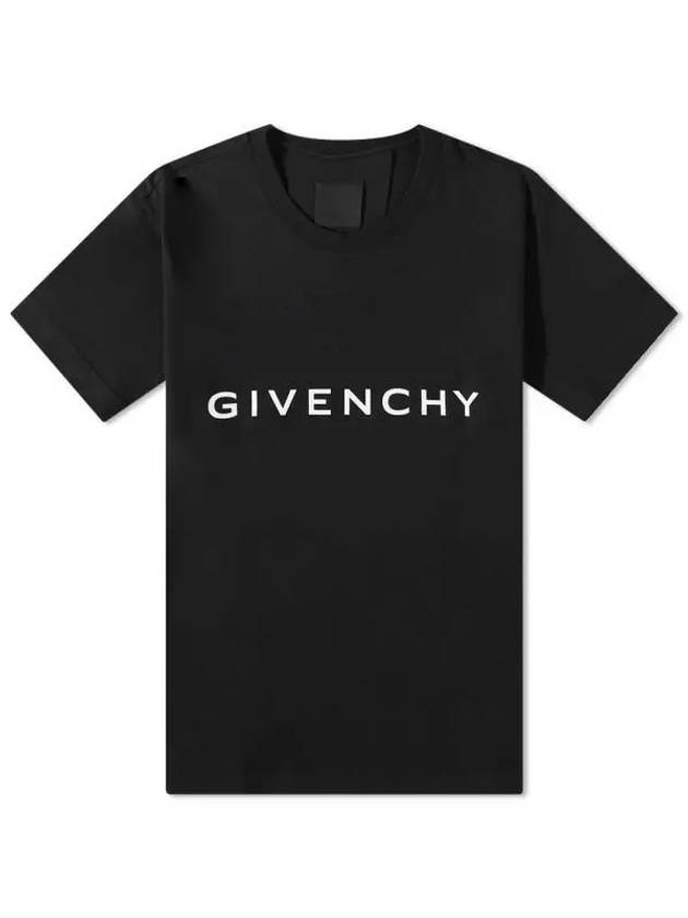 Archetype Logo Print Slim Fit Cotton Short Sleeve T-Shirt Black - GIVENCHY - BALAAN 2