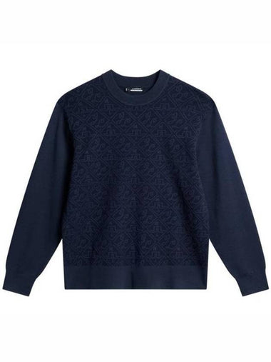 Finn Jacquard Knit Sweater Navy - J.LINDEBERG - BALAAN 1