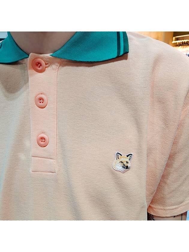 Tonal Fox Head Patch Polo Shirt Pink - MAISON KITSUNE - BALAAN 6