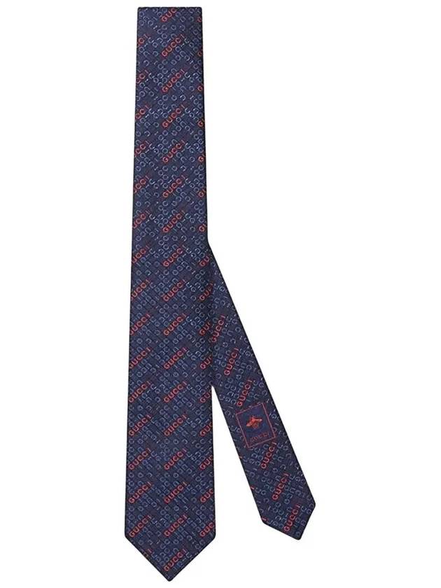 Silk Jacquard Tie Blue - GUCCI - BALAAN 6