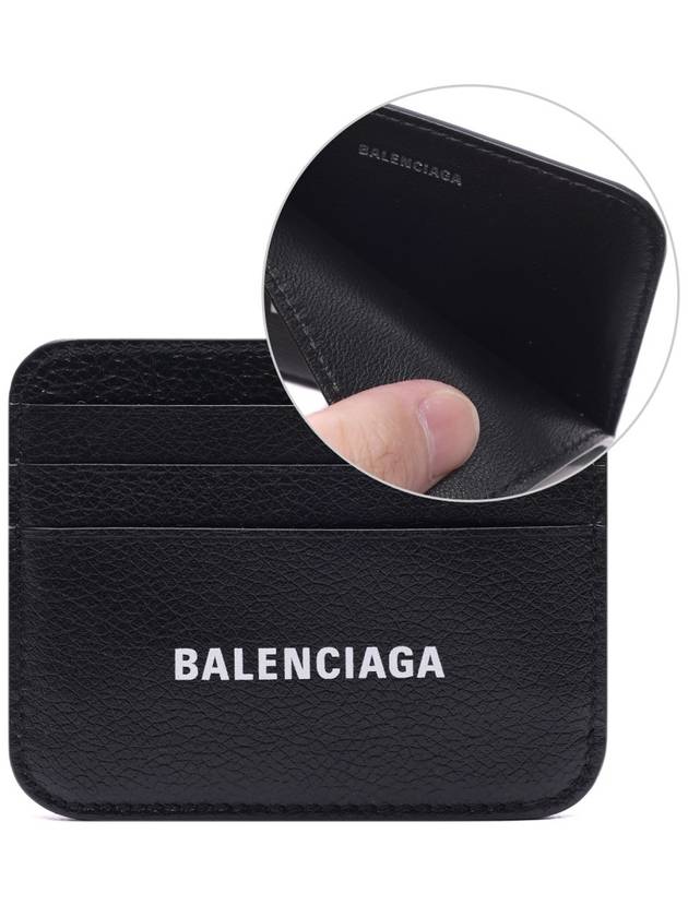 white logo 3-fold card wallet black - BALENCIAGA - BALAAN.