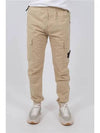 Stretch Cotton Tela Paracadute Cargo Straight Pants Sand - STONE ISLAND - BALAAN 4