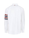 4-bar Oxford Long Sleeves Shirt White - THOM BROWNE - BALAAN 3