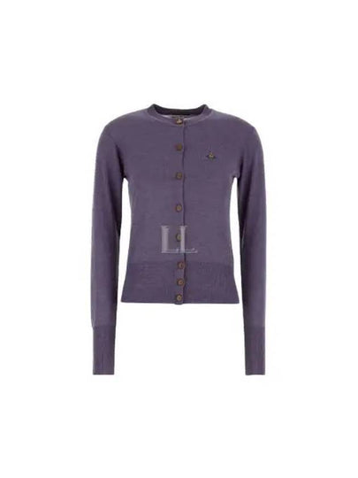 Bea Embroidered Logo Cardigan Purple - VIVIENNE WESTWOOD - BALAAN 2