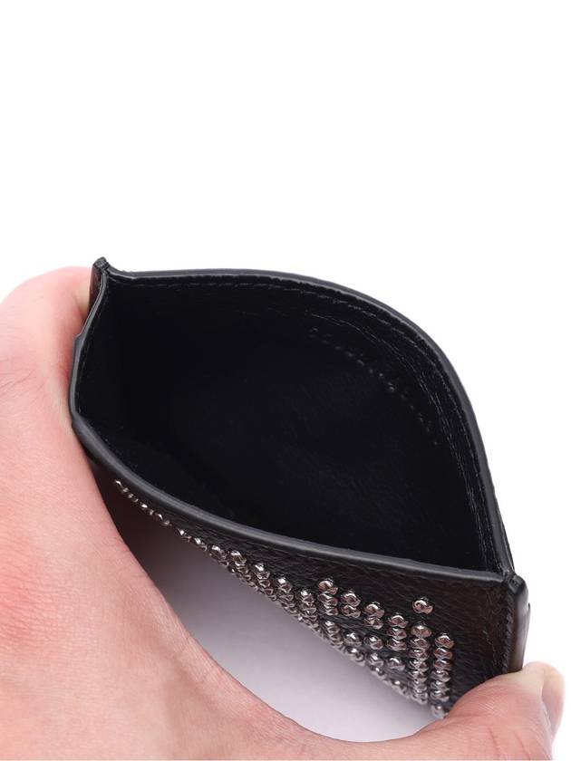 Crystal Stud Card Wallet Black - ALEXANDER MCQUEEN - BALAAN 7