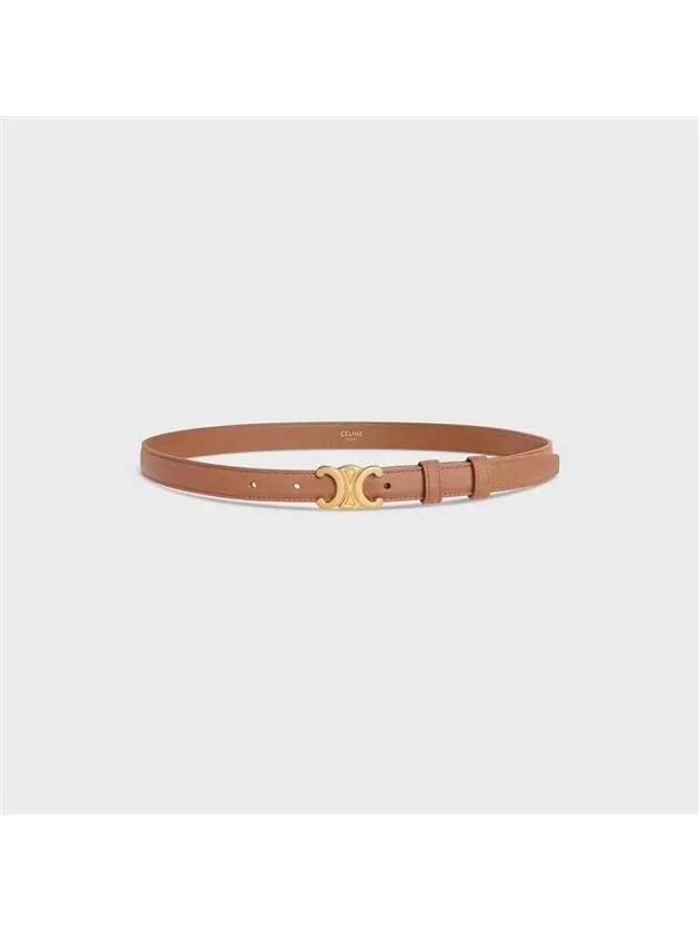 Women's Small Triomphe Smooth Calfskin Belt Brown - CELINE - BALAAN 4