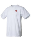 Play Red Heart Waffen Short Sleeve T-Shirt White P1 T108 2 - COMME DES GARCONS - BALAAN 3