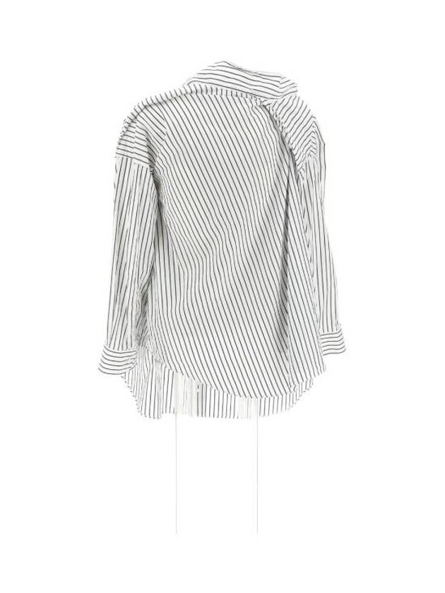 Knotted Poplin Oversized Long Sleeve Shirt White Blue - BALENCIAGA - BALAAN 3