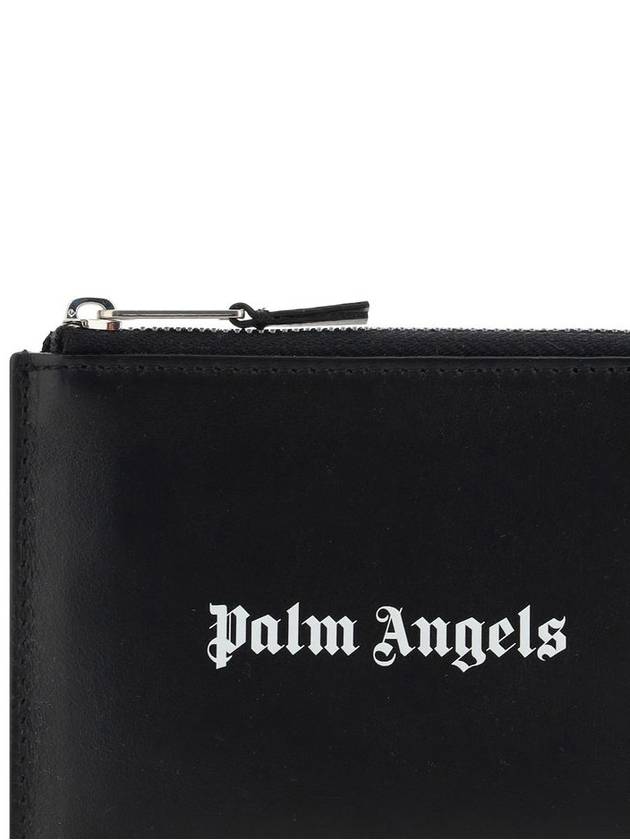 Logo Printed Zipped Card Wallet Black - PALM ANGELS - BALAAN 4