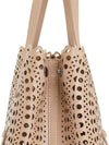 Mina 25 Circle Punching Mini Tote Bag Salmon - ALAIA - BALAAN 9