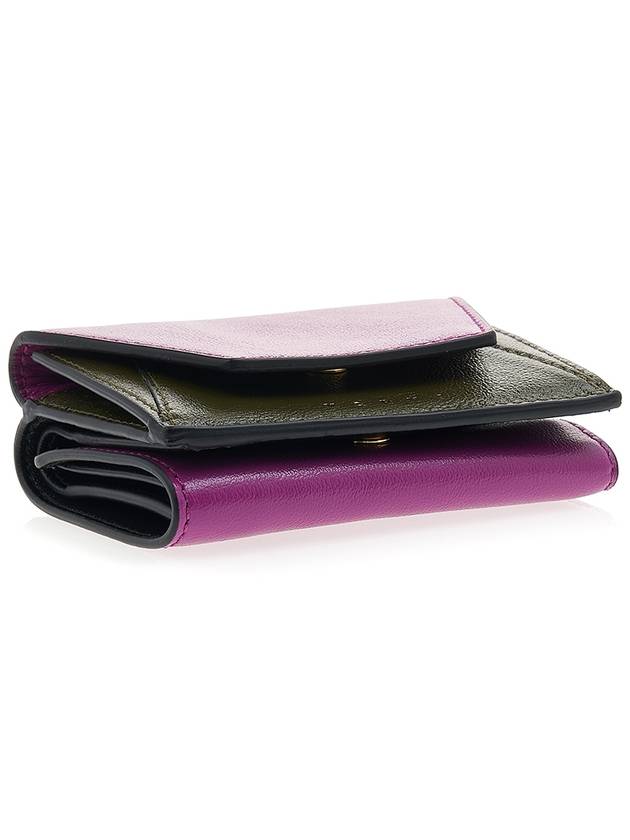 Logo Leather Half Wallet Purple - MARNI - BALAAN 6