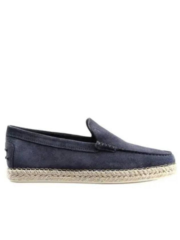 Men's Suede Loafers Espadrilles Blue - TOD'S - BALAAN 1