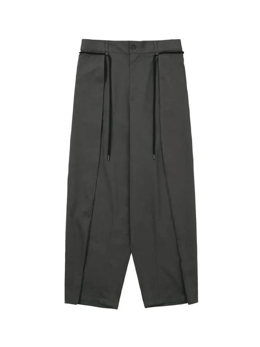 One Tuck Oversized Cotton Wide Pants Charcoal - AJOBYAJO - BALAAN 1