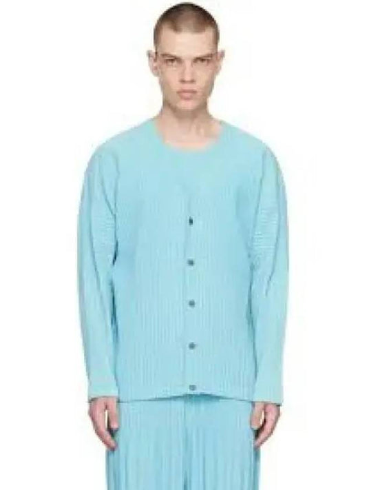 Homme Pliss Pleated Cardigan Aqua Blue HP36JL19171 1303969 - ISSEY MIYAKE - BALAAN 1