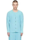 Homme Pliss Pleated Cardigan Aqua Blue HP36JL19171 1303969 - ISSEY MIYAKE - BALAAN 1