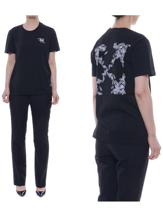 Paperclip Arrow Short Sleeve T-Shirt Black - OFF WHITE - BALAAN.