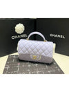 Top Handle Lambskin Mini Flap Cross Bag Light Purple - CHANEL - BALAAN 3