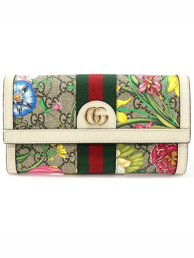 523153 GG Supreme Canvas Floral WEB Gold Ophidia Long Wallet - GUCCI - BALAAN 1