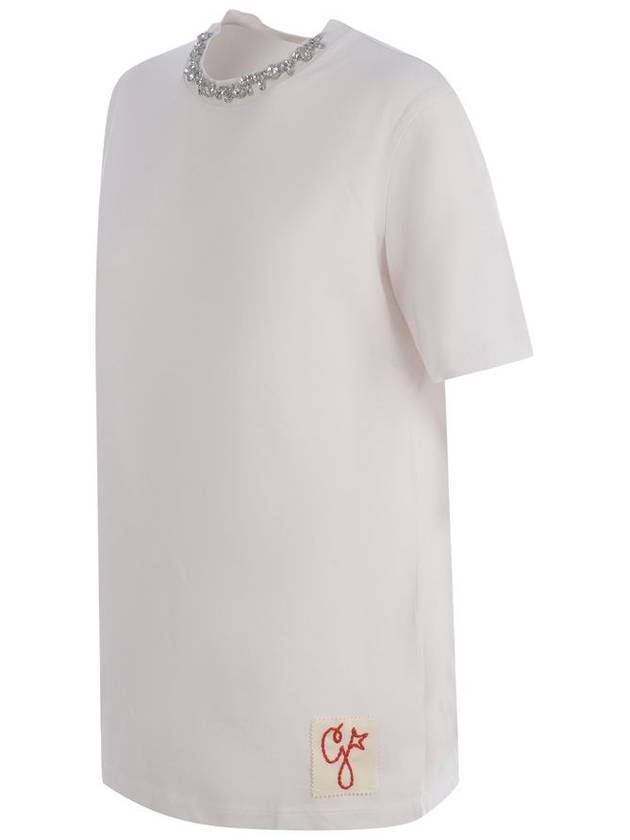 Crystal Neck Point Short Sleeve T-Shirt White - GOLDEN GOOSE - BALAAN 4