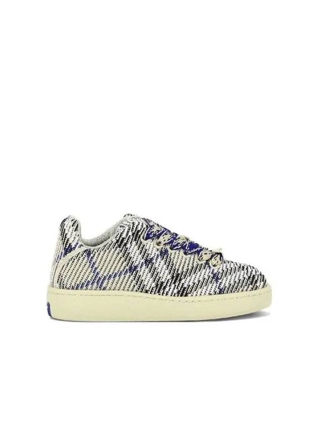 Box Checked Knit Low-Top Sneakers Blue - BURBERRY - BALAAN 2