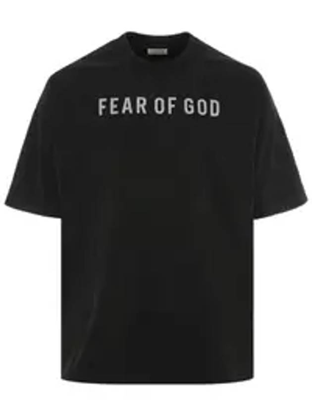 Logo Print Short Sleeve T-Shirt Black - FEAR OF GOD - BALAAN 1