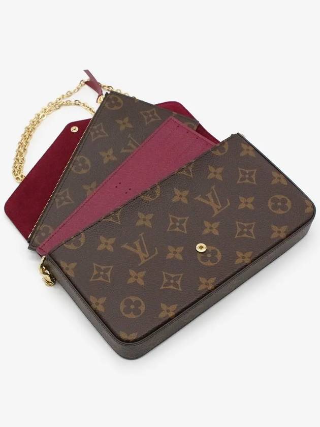 Felicie Pochette Monogram Shoulder Bag Fuchsia Brown - LOUIS VUITTON - BALAAN 4