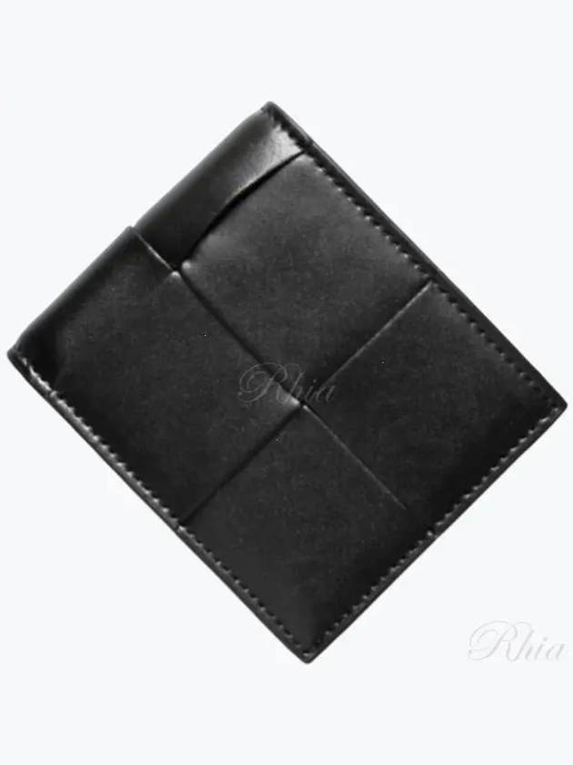 Men's Intrecciato Half Wallet Black - BOTTEGA VENETA - BALAAN 2