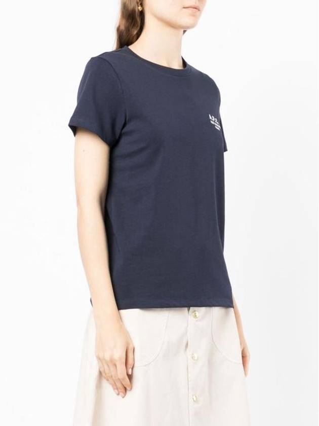 Denise Embroidered Short Sleeve T-shirt Navy - A.P.C. - BALAAN 5