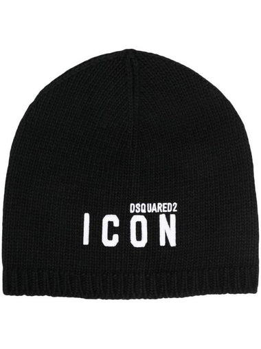 logo embroidered wool beanie KNW012405M06760 - DSQUARED2 - BALAAN 1