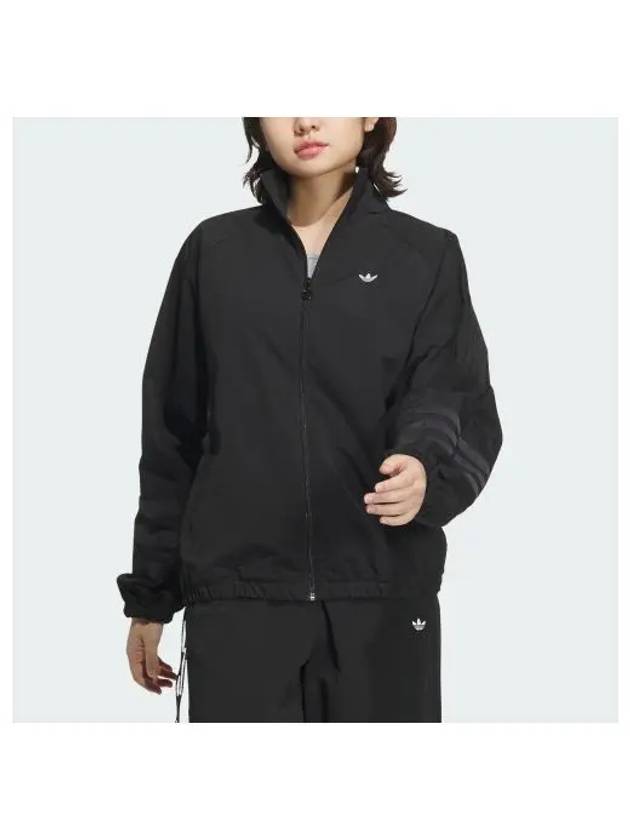 Ruched Zipper Track Jacket Black - ADIDAS - BALAAN 2