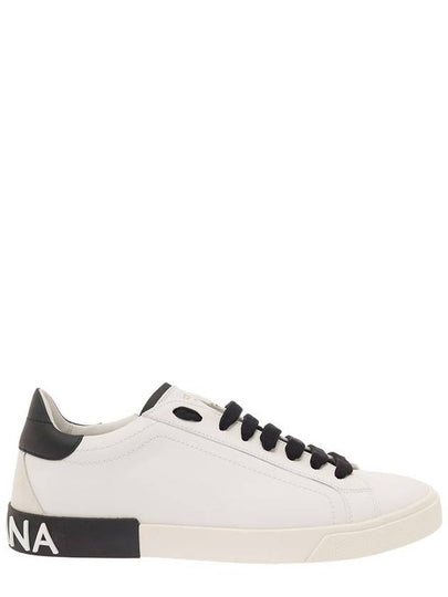 Calfskin Portofino Vintage Sneakers White Black - DOLCE&GABBANA - BALAAN 2