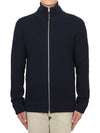 Stitch Knit High Neck Full Zip Up Cardigan Navy - MAISON MARGIELA - BALAAN 2