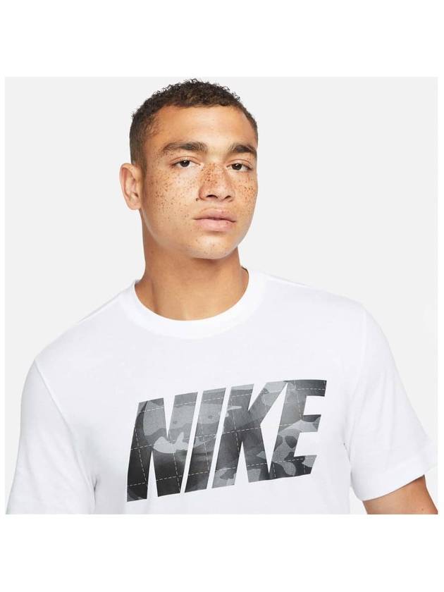 Men's Dri-Fit Camo Logo Short Sleeve T-Shirt White - NIKE - BALAAN 5