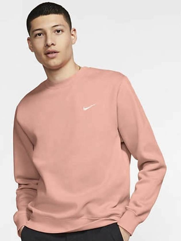 Swoosh Club Fleece Crew Sweatshirt Pink - NIKE - BALAAN 2