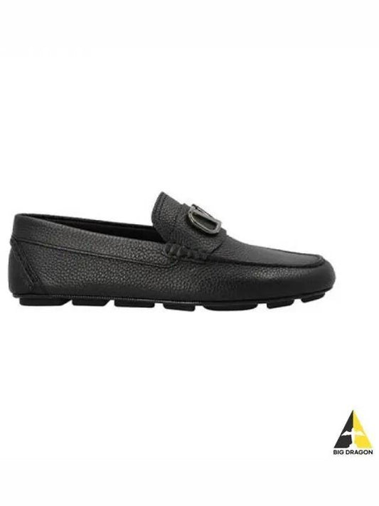 Men's V Logo Driving Loafers Black 1Y2S0G30 BNT - VALENTINO - BALAAN 1