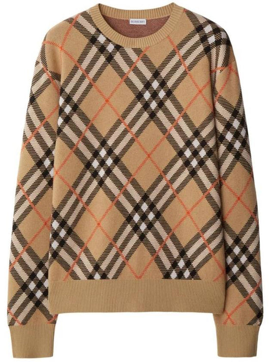 Vintage check intarsia knit sweater - BURBERRY - BALAAN 1