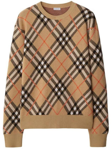 Vintage Check Intarsia Knit Top Beige - BURBERRY - BALAAN 1