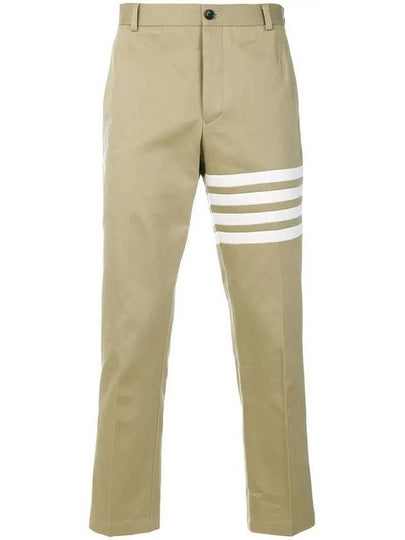 Diagonal Unconstructed Chino Straight Pants Beige - THOM BROWNE - BALAAN 2