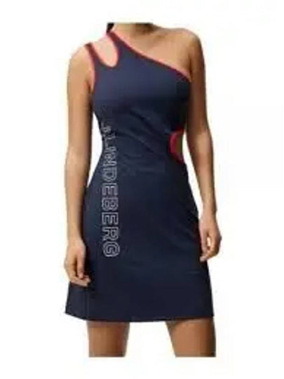 Sportswear Marta One Shoulder Cut Out Short Dress Navy - J.LINDEBERG - BALAAN 2