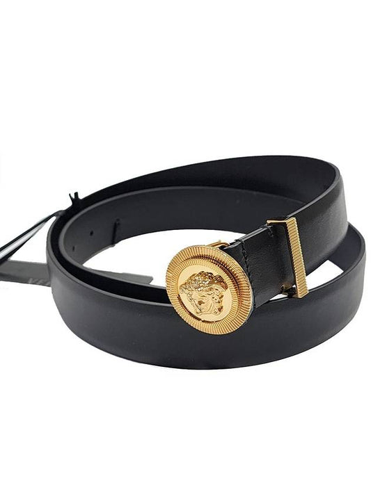 Medusa Logo Buckle Leather Belt Black - VERSACE - BALAAN 2