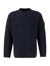 Ghost Piece Crew Neck Wool Knit Top Navy - STONE ISLAND - BALAAN 2