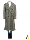 Women's Check Pattern Double Coat Beige - ISABEL MARANT - BALAAN 2