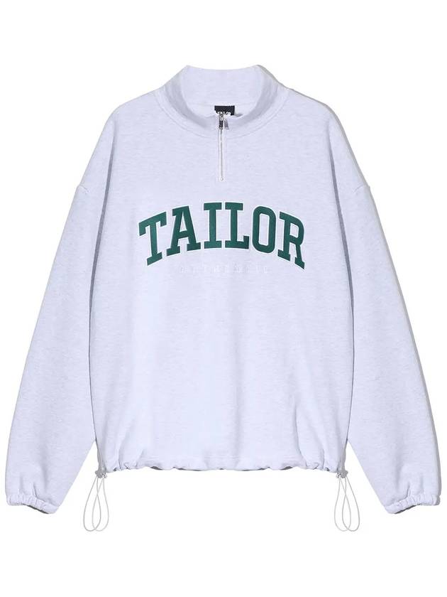 NVL Overfit Half Zip Up Sweatshirt White Melange - TAILOR STUDIO - BALAAN 3