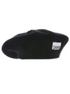 Logo Rib Edge Wool Beret Black - GANNI - BALAAN 2