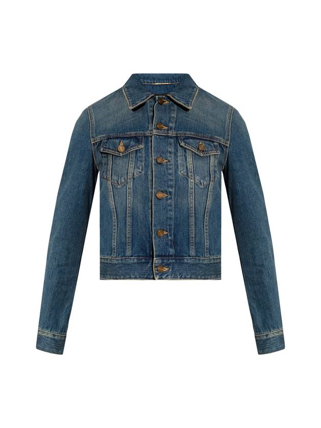 Classic Distressed Denim Jacket Deep Vintage Blue - SAINT LAURENT - BALAAN.