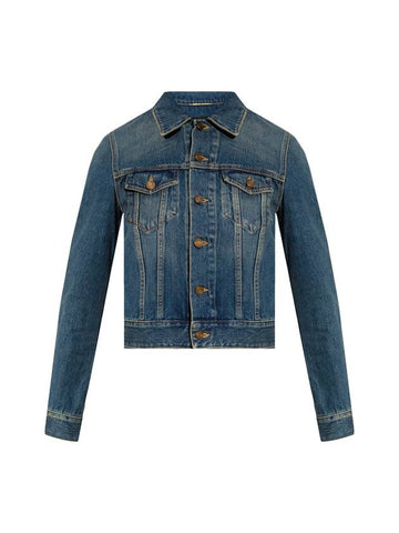 Classic Distressed Denim Jacket Deep Vintage Blue - SAINT LAURENT - BALAAN 1