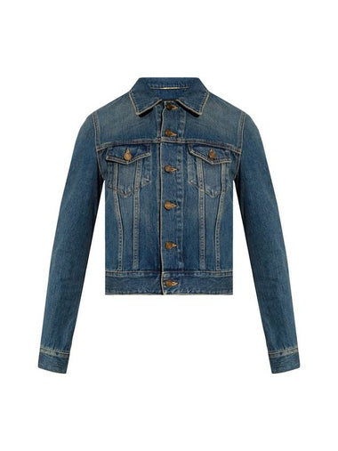 Classic Distressed Denim Jacket Deep Vintage Blue - SAINT LAURENT - BALAAN 1