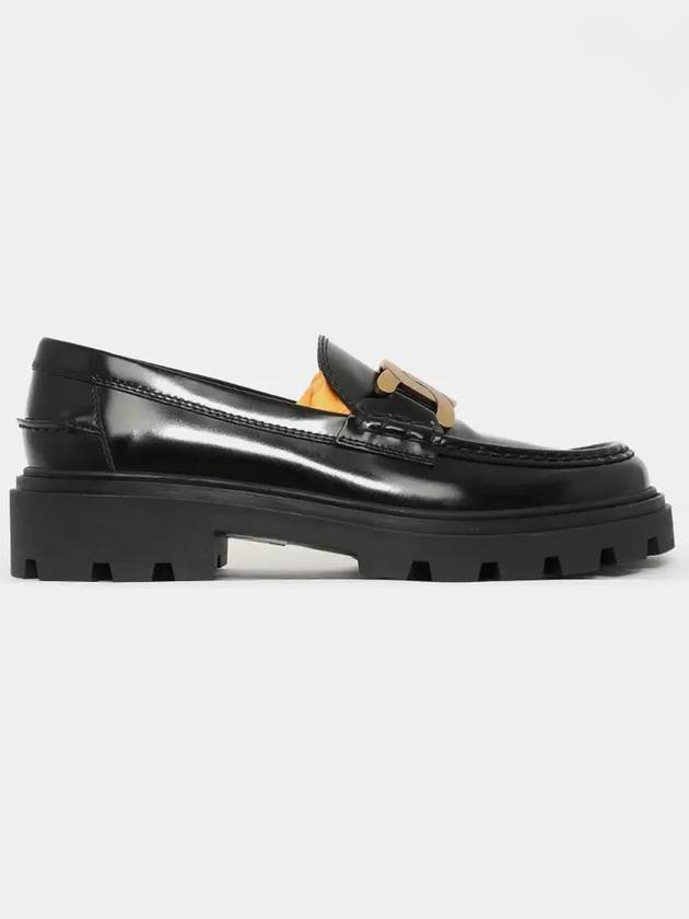 Women's Kate Metal Chain Leather Loafers Black - TOD'S - BALAAN 4